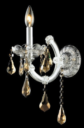 C121-2801W1C-GT By Regency Lighting-Maria Theresa Collection Chrome Finish 1 Light Wall Sconce