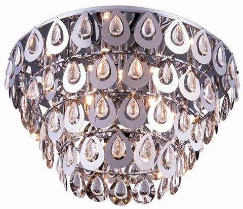 C121-1396D46C-RO/RC By Elegant Lighting Moda Collection 6 Light Chandeliers Chrome Finish