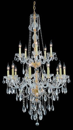 C121-7915G33G By Regency Lighting-Verona Collection Gold Finish 15 Lights Chandelier