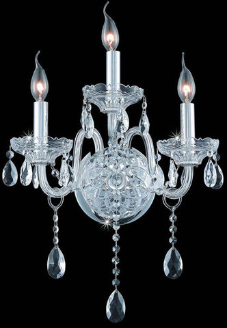 ZC121-7953W3C/EC By Regency Lighting - Verona Collection Chrome Finish 3 Lights Wall Sconce