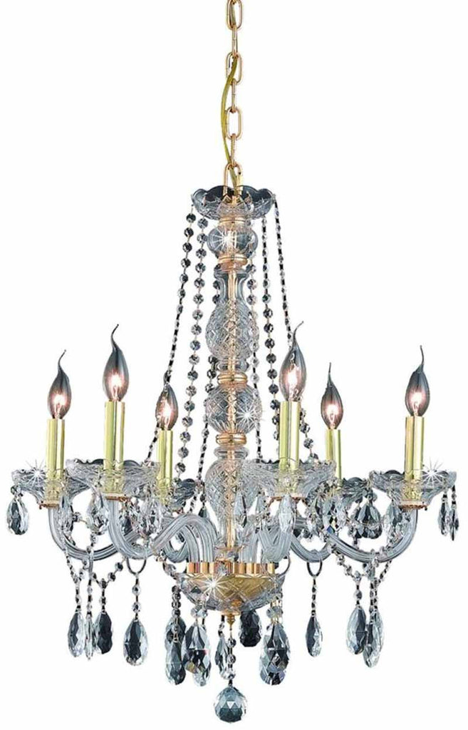 ZC121-7956D24G/EC By Regency Lighting - Verona Collection Gold Finish 6 Lights Dining Room