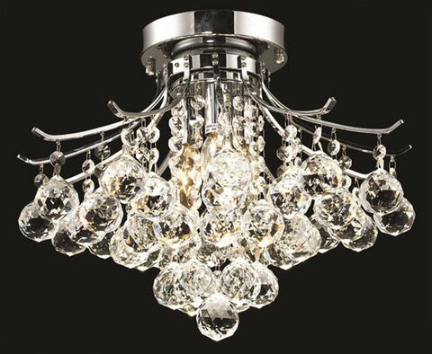 ZC121-V8000F16C/EC By Elegant Lighting - Toureg Collection Chrome Finish 3 Lights Flush Mount