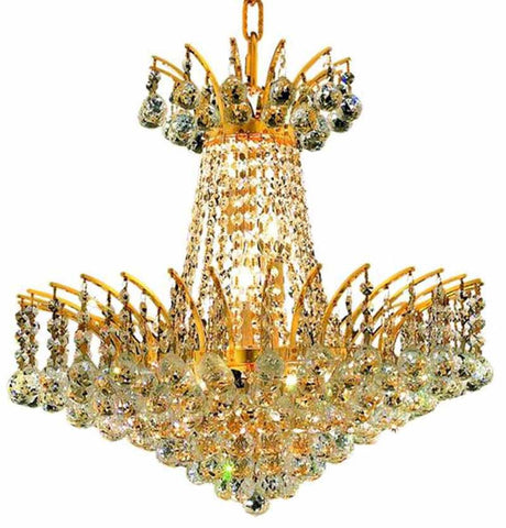 ZC121-V8031D19G/EC By Elegant Lighting - Victoria Collection Gold Finish 8 Lights Dining Room