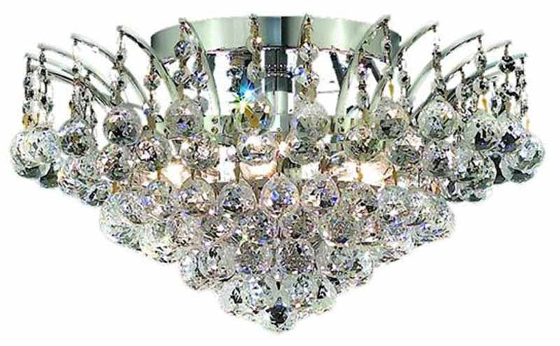 ZC121-V8031F16C/EC By Elegant Lighting - Victoria Collection Chrome Finish 6 Lights Flush Mount