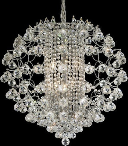 C121-8064D24C/RC By Elegant Lighting St. Ives Collection 12 Lights Chandelier Chrome Finish