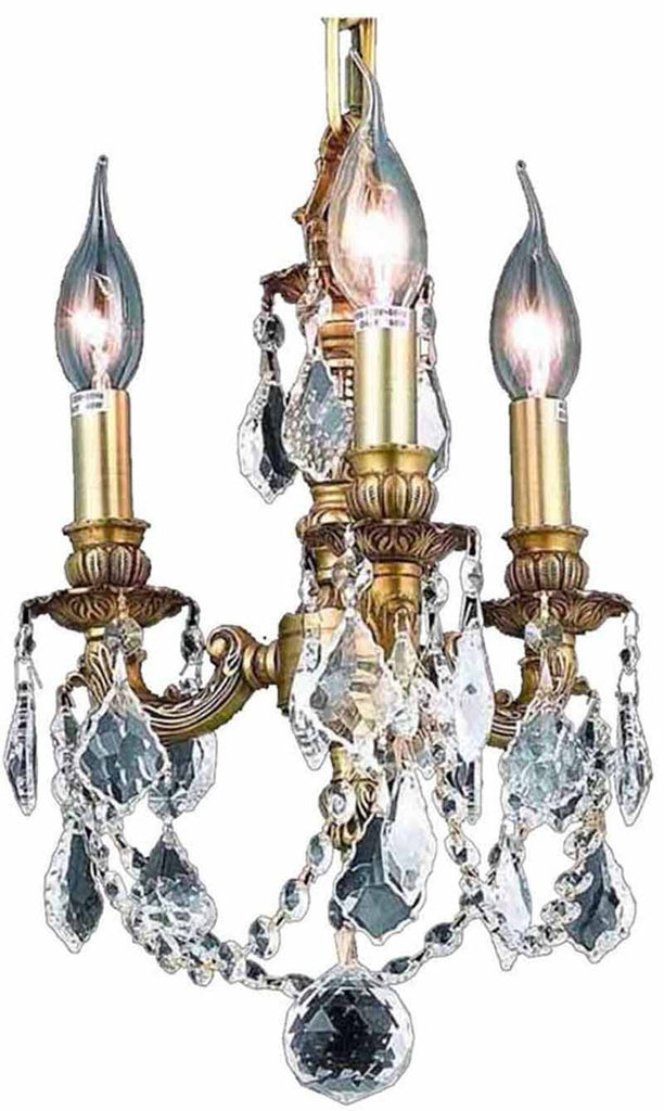 ZC121-9103D10FG/EC By Regency Lighting - Lillie Collection French Gold Finish 3 Lights Pendant Lamp