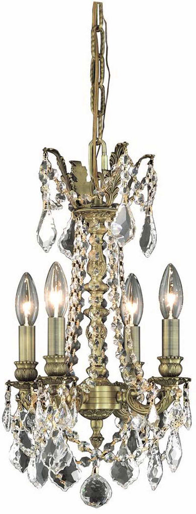 C121-9204D13AB/RC By Elegant Lighting Rosalia Collection 4 Light Pendant Antique Bronze Finish