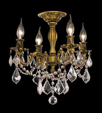 C121-9204F17FG By Regency Lighting-Rosalia Collection French Gold Finish 4 Lights Chandelier