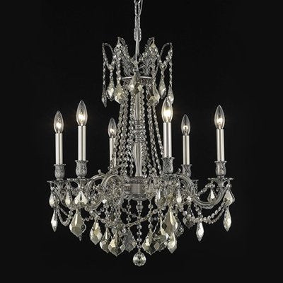 C121-9206D23DB-GT/RC By Elegant Lighting Rosalia Collection 6 Lights Chandelier Dark Bronze Finish