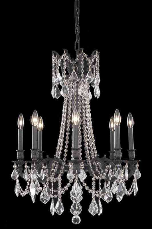 C121-9208D24DB/RC By Elegant Lighting Rosalia Collection 8 Lights Chandelier Dark Bronze Finish