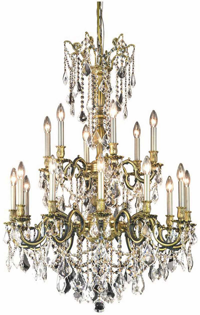 C121-9218D32AB/RC By Elegant Lighting Rosalia Collection 18 Light Dining Room Antique Bronze Finish