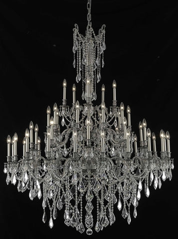 C121-9245G54PW/RC By Elegant Lighting Rosalia Collection 45 Light Chandeliers Pewter Finish