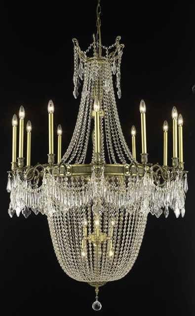 C121-9322G40AB/RC By Elegant Lighting Esperanza Collection 22 Light Chandeliers Antique Bronze Finish