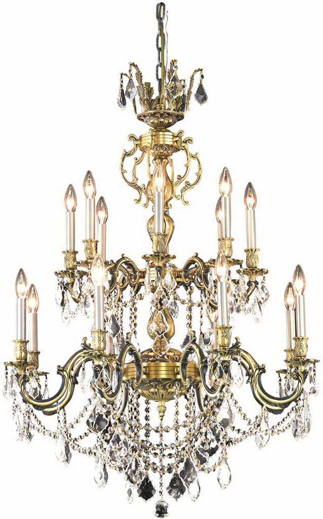 C121-9516D32AB/EC By Elegant Lighting - Marseille Collection Antique Bronze Finish 16 Lights Dining Room