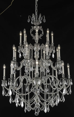 ZC121-9524G38PW/EC By Regency Lighting Marseille Collection 24 Light Chandeliers Pewter Finish