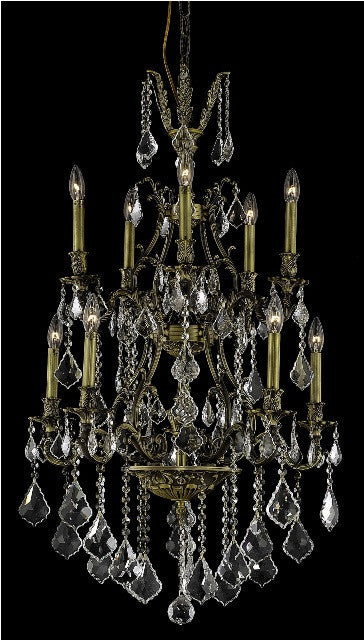 C121-9610D26AB/RC By Elegant Lighting Monarch Collection 10 Light Chandeliers Antique Bronze Finish