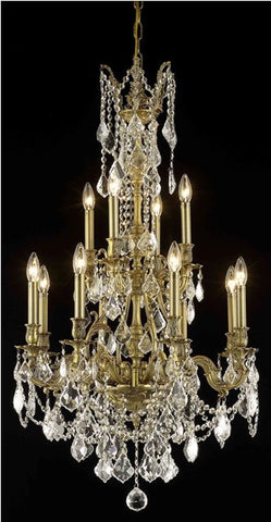 ZC121-9612D25FG/EC By Regency Lighting Monarch Collection 12 Light Chandeliers French Gold Finish