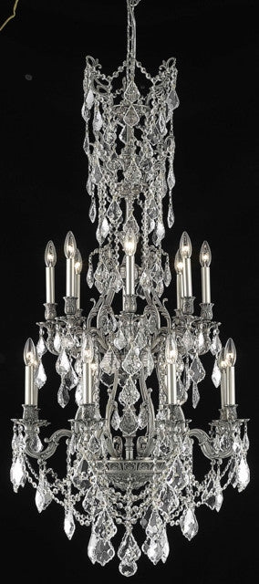 ZC121-9616D27PW/EC By Regency Lighting Monarch Collection 16 Light Chandeliers Pewter Finish