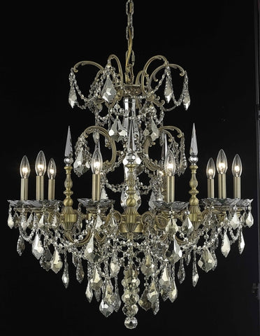 C121-9710D30FG-GT/RC By Elegant Lighting Athena Collection 10 Light Chandeliers French Gold Finish