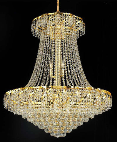 ZC121-VECA1D30G/EC By Elegant Lighting - Belenus Collection Gold Finish 18 Lights Dining Room