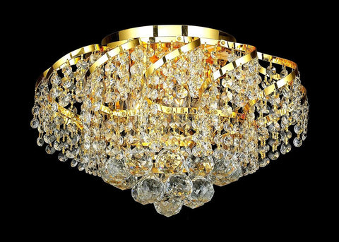 ZC121-VECA1F16G/RC By Elegant Lighting - Belenus Collection Gold Finish 6 Lights Flush Mount