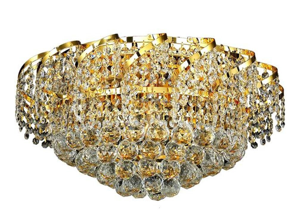 ZC121-VECA1F20G/RC By Elegant Lighting - Belenus Collection Gold Finish 8 Lights Flush Mount