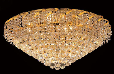 ZC121-VECA1F30G/EC By Elegant Lighting - Belenus Collection Gold Finish 12 Lights Flush Mount