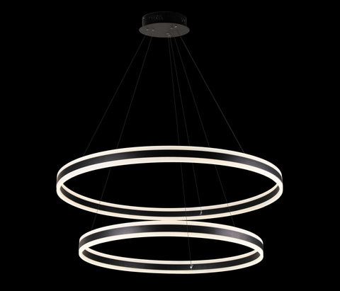 Elipse 2 Ring LED Chandelier Chandeliers Modern/Contemporary Lighting 40" Wide w/Adjustable Cables- Good for Dining Room, Foyer, Entryway, Family Room, Living Room and More - G7-4735/100+80