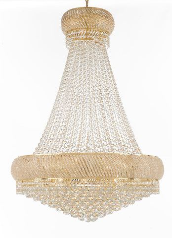 Nail Salon French Empire Crystal Chandelier Chandeliers Lighting - Great for the Dining Room, Foyer, Entryway, Family Room, Bedroom, Living Room and More! H 50" W 36", 27 Lights - G93-H50/CG/4196/27