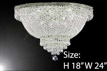 Swarovski Crystal Trimmed Chandelier French Empire Crystal Semi Flush Chandelier H18" X W24" - A93-Flush/Cs/870/9Sw