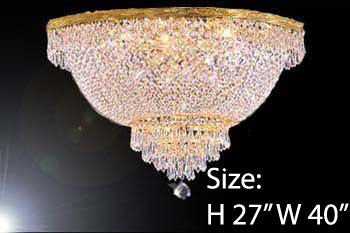 Flush Basket French Empire Crystal Chandelier Lighting H27" X W40" - A93-Flush/Cg/870/18