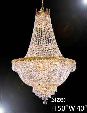 Swarovski Crystal Trimmed Chandelier French Empire Crystal Chandelier Lighting H50" W40" - A93-870/18 Sw