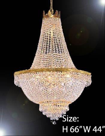 French Empire Crystal Chandelier Lighting Gold Chandeliers 44X66" - Go-A93-870/24