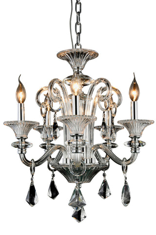 ZC121-7871D20C/RC - Regency Lighting: Aurora 5 light Silver Shade Chandelier Clear Royal Cut Crystal