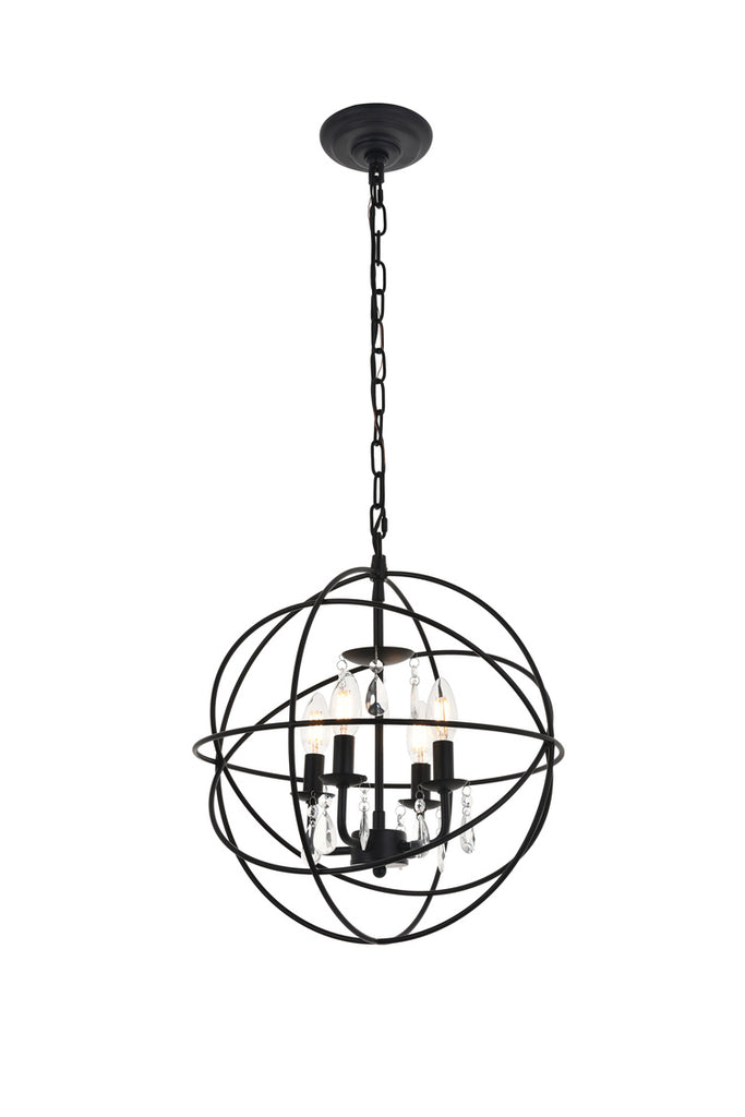 ZC121-LD5055D16MB - Living District: Wallace 4 light Matte Black Pendant