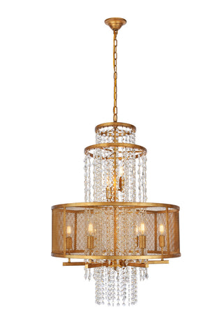 ZC121-1540D24GI - Urban Classic: Legacy 8 light Golden Iron Chandelier Clear Royal Cut Crystal