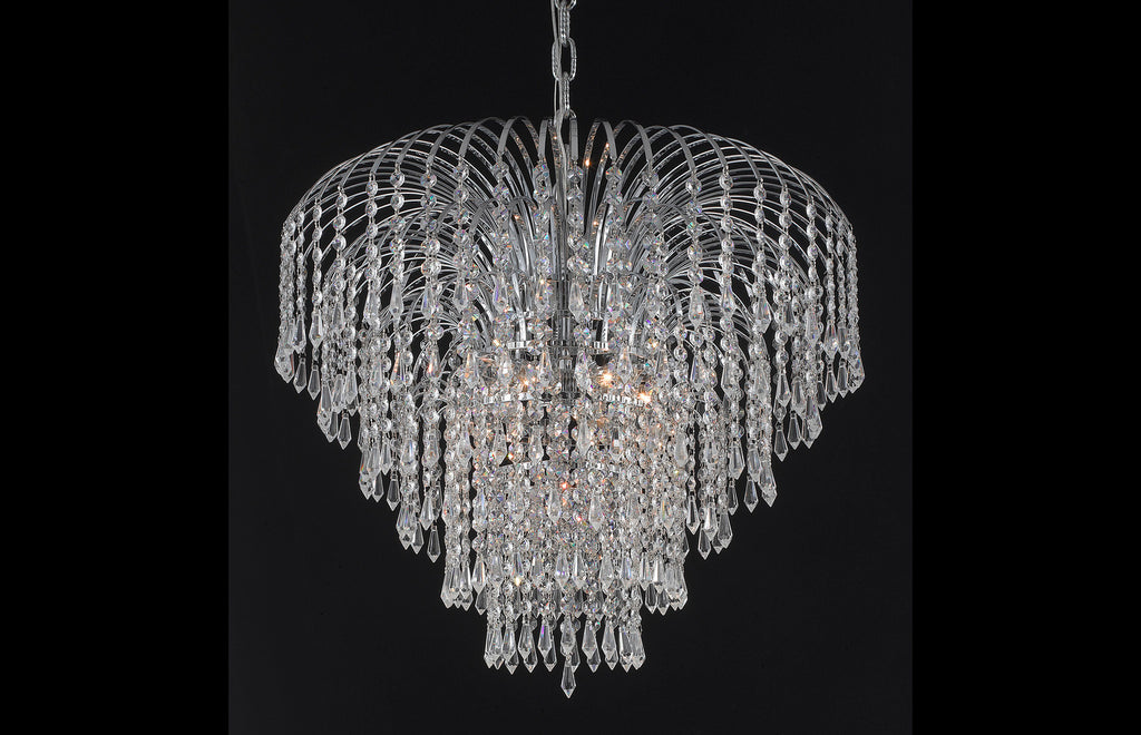 C121-6801D25C/RC - Regency Lighting: Falls 6 light Chrome Chandelier Clear Royal Cut Crystal