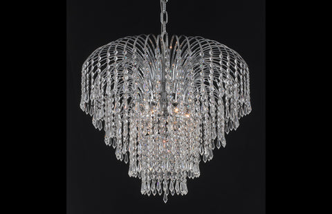 C121-6801D25C/EC - Regency Lighting: Falls 6 light Chrome Chandelier Clear Elegant Cut Crystal