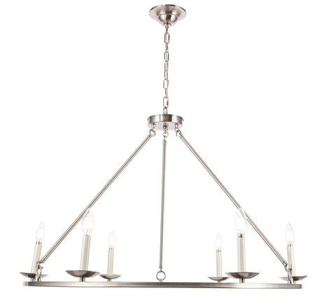 ZC121-LD6010D36BN - Living District: Maine 6 light Burnished Nickel chandelier