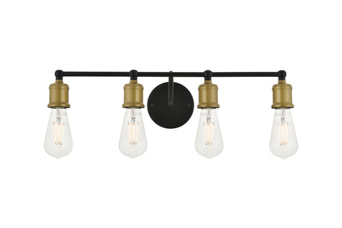 ZC121-LD4028W22BRB - Living District: Serif 4 light brass and black Wall Sconce