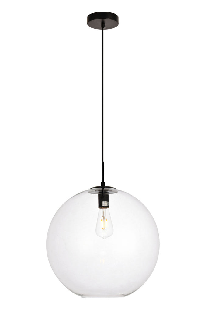 ZC121-LDPD2112 - Living District: Placido Collection Pendant D15.7 H16.5 Lt:1 Black and Clear Finish