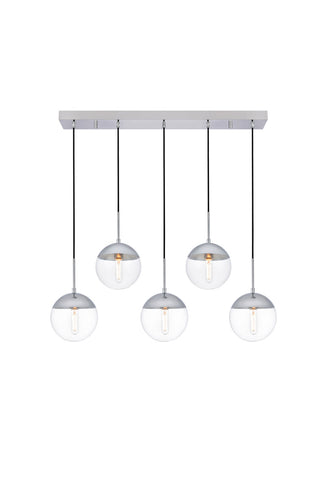 ZC121-LD6083C - Living District: Eclipse 5 Lights Chrome Pendant With Clear Glass