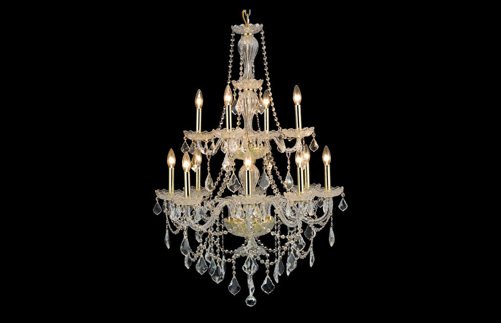 C121-7890D28G/RC - Regency Lighting: Giselle 12 light Gold Chandelier Clear Royal Cut Crystal