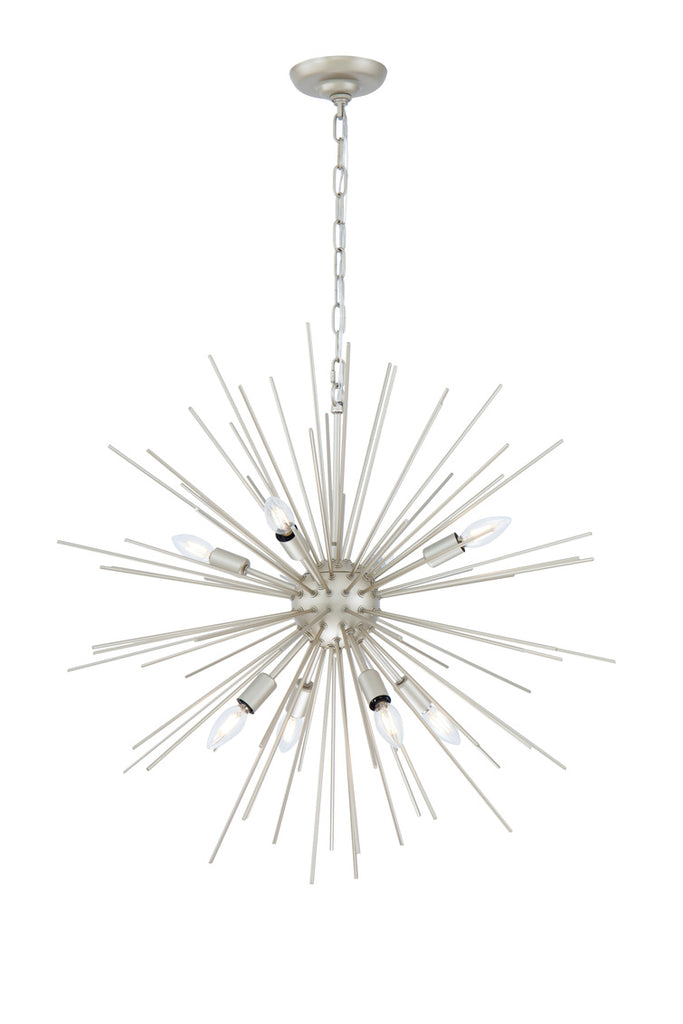 ZC121-LD5040D30CG - Living District: Timber 8 light Champagne pendant