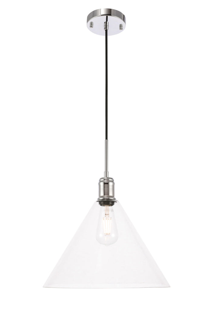 ZC121-LD6229C - Living District: Hugh 1 light Chrome and Clear glass pendant