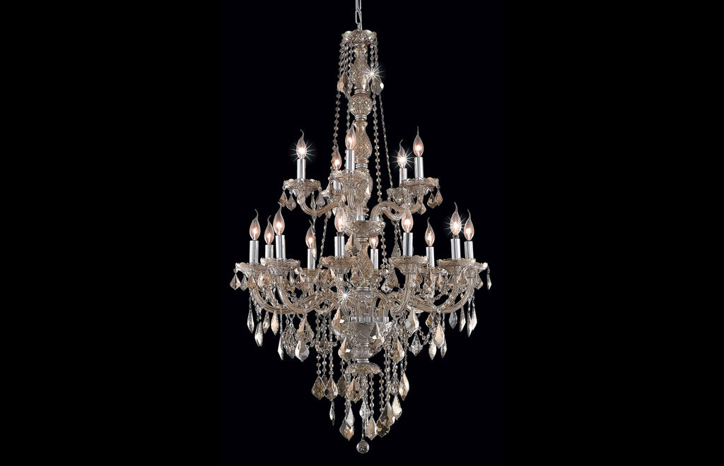 C121-7815G33GT-GT/RC - Regency Lighting: Verona 15 light Golden Teak Chandelier Golden Teak (Smoky) Royal Cut Crystal