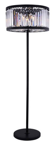 ZC121-1233FL25MB/RC - Urban Classic: Chelsea 6 light Matte Black Floor Lamp Clear Royal Cut Crystal