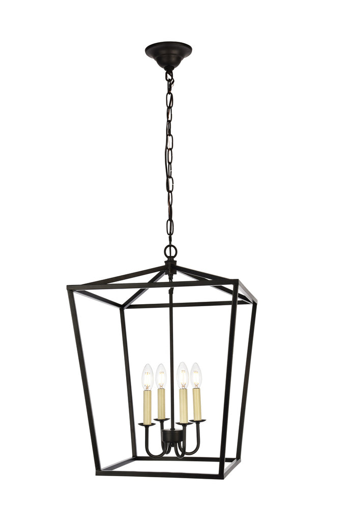 ZC121-LD6008D17BK - Living District: Maddox Collection Pendant D17 H24.25 Lt:4 Black Finish