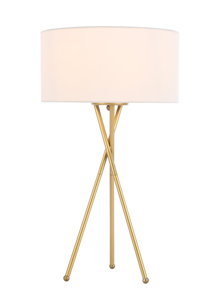 ZC121-LD6188BR - Living District: Cason 1 light Brass and White shade Floor lamp