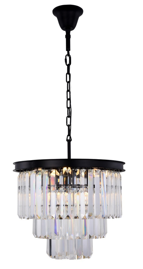 ZC121-1231D20MB/RC - Urban Classic: Sydney 9 light Matte Black Chandelier Clear Royal Cut Crystal